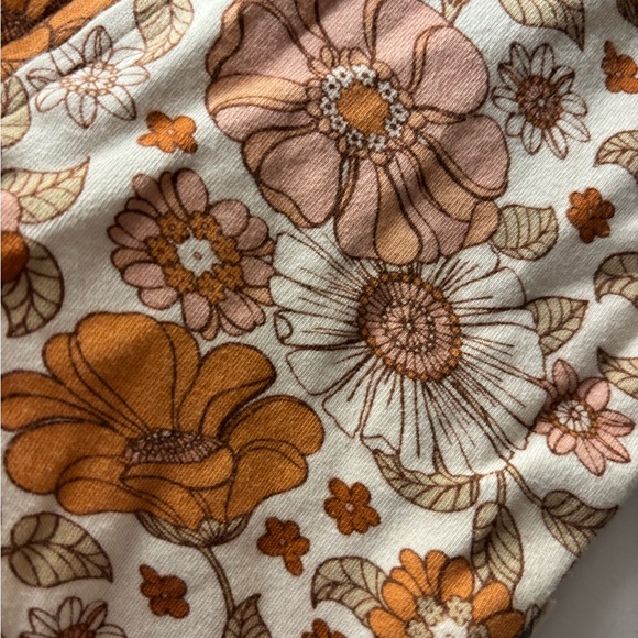 Floral Infant One Piece in Orange and Pink with Matching Hat - Picture 6 of 8